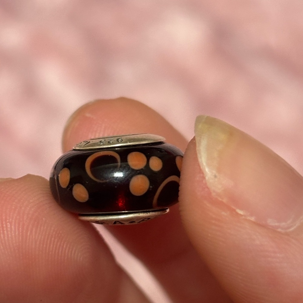 Pandora Black and Orange Charm Bead